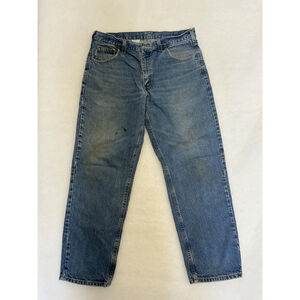 Carhartt Men's 36x30 Relaxed Fit Workwear B17 DST Denim Jeans Worn In Stained